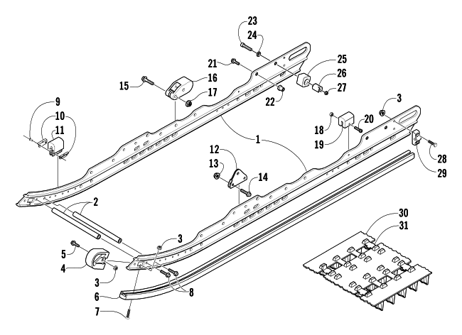 SLIDE RAIL AND TRACK ASSEMBLY