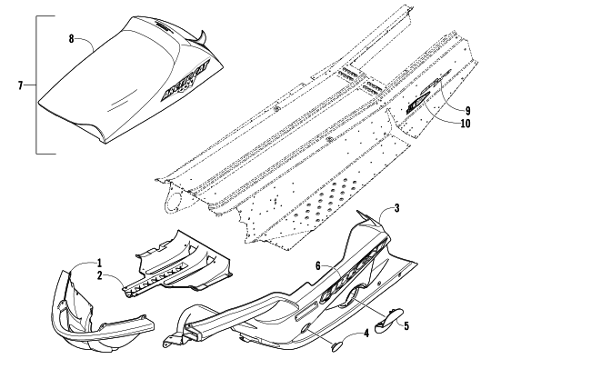 SEAT, BELLY PAN, AND DECALS