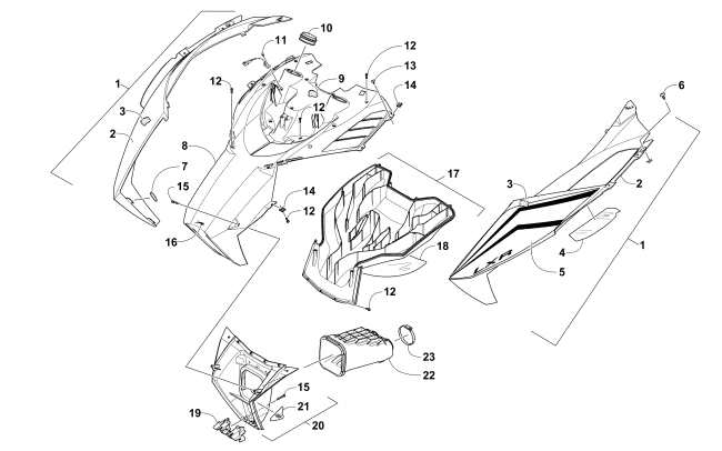 HOOD AND AIR INTAKE ASSEMBLY