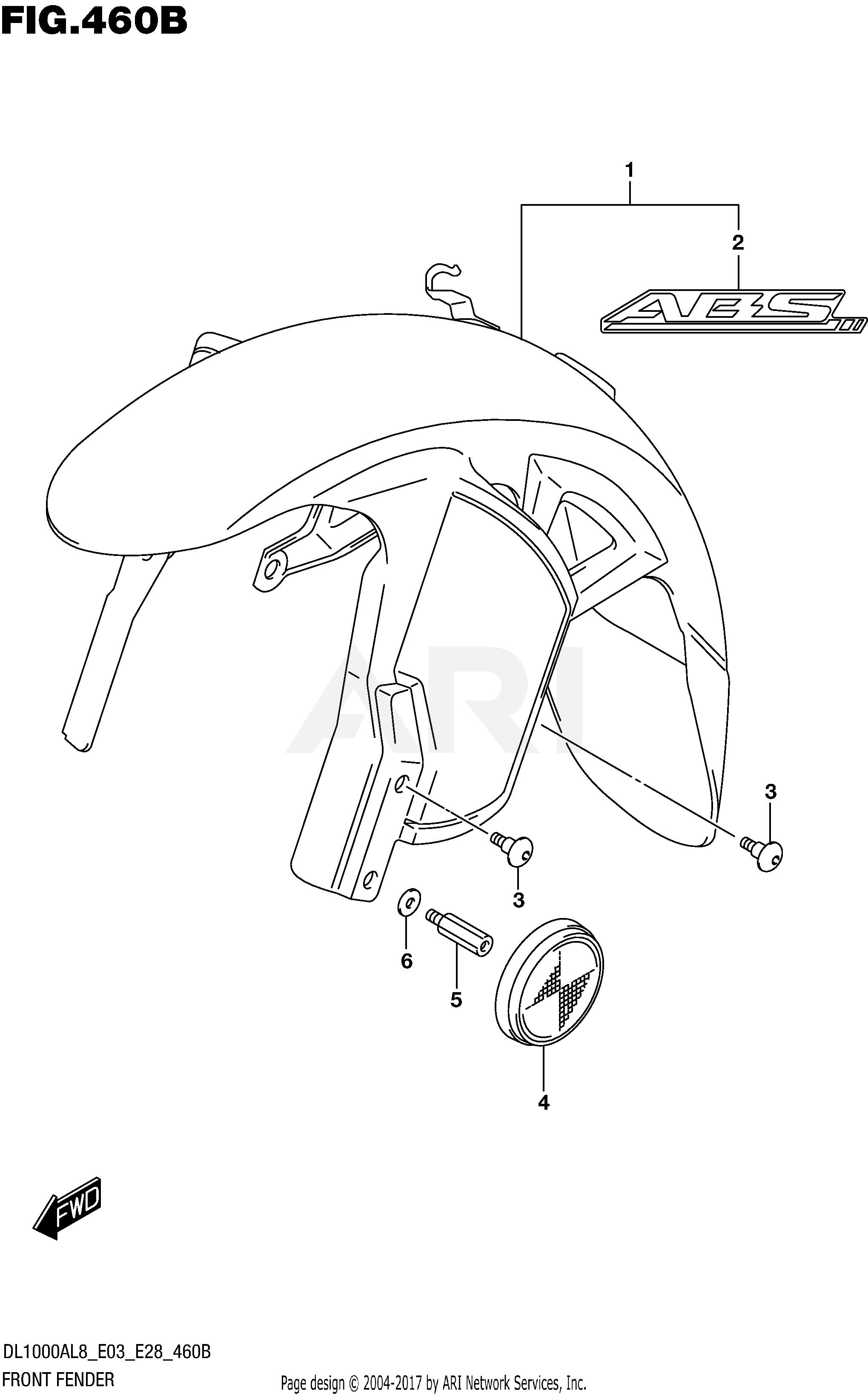 FRONT FENDER (DL1000AL8 E03) (FOR YVB,YWW)