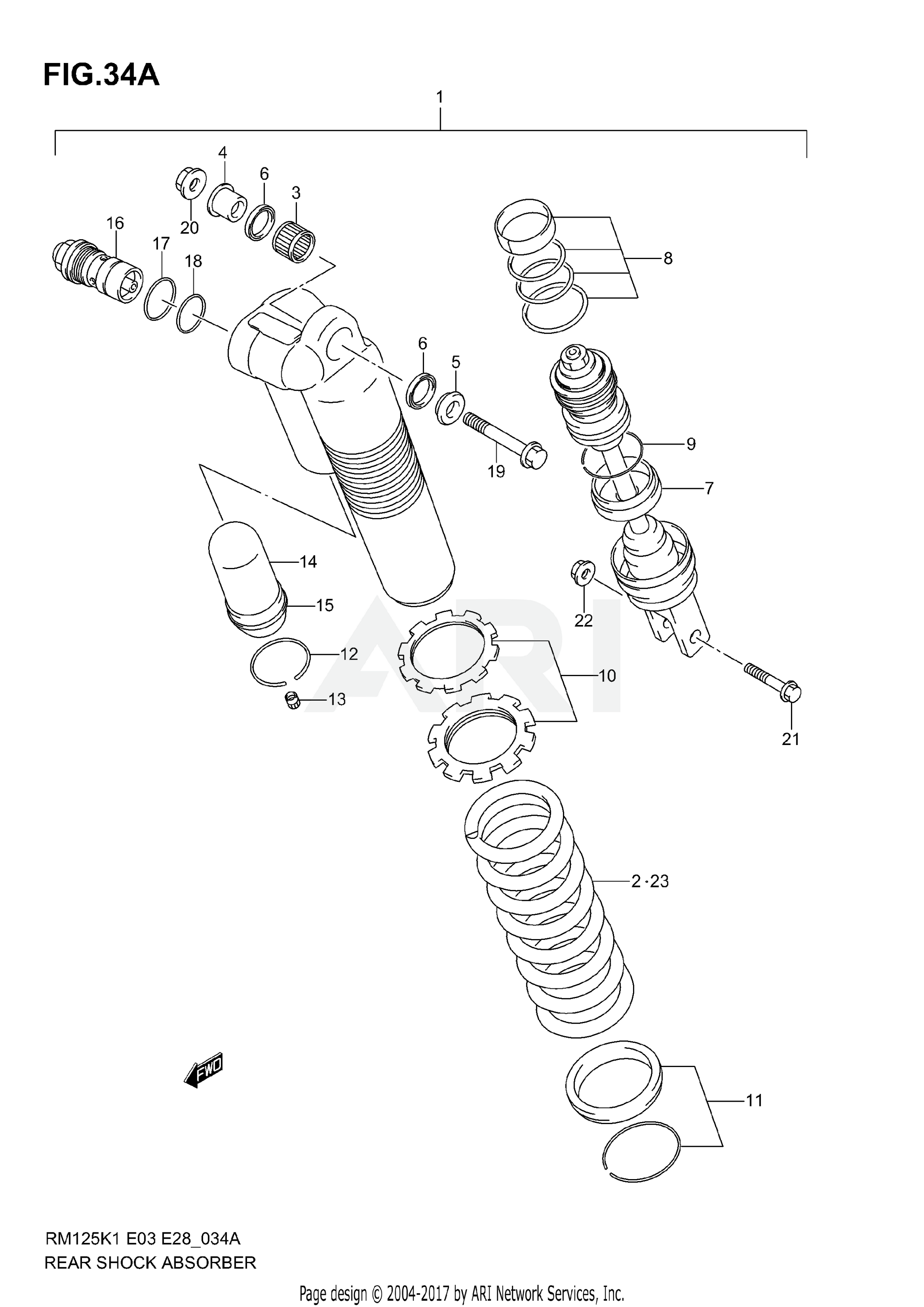 REAR SHOCK ABSORBER (MODEL K3)