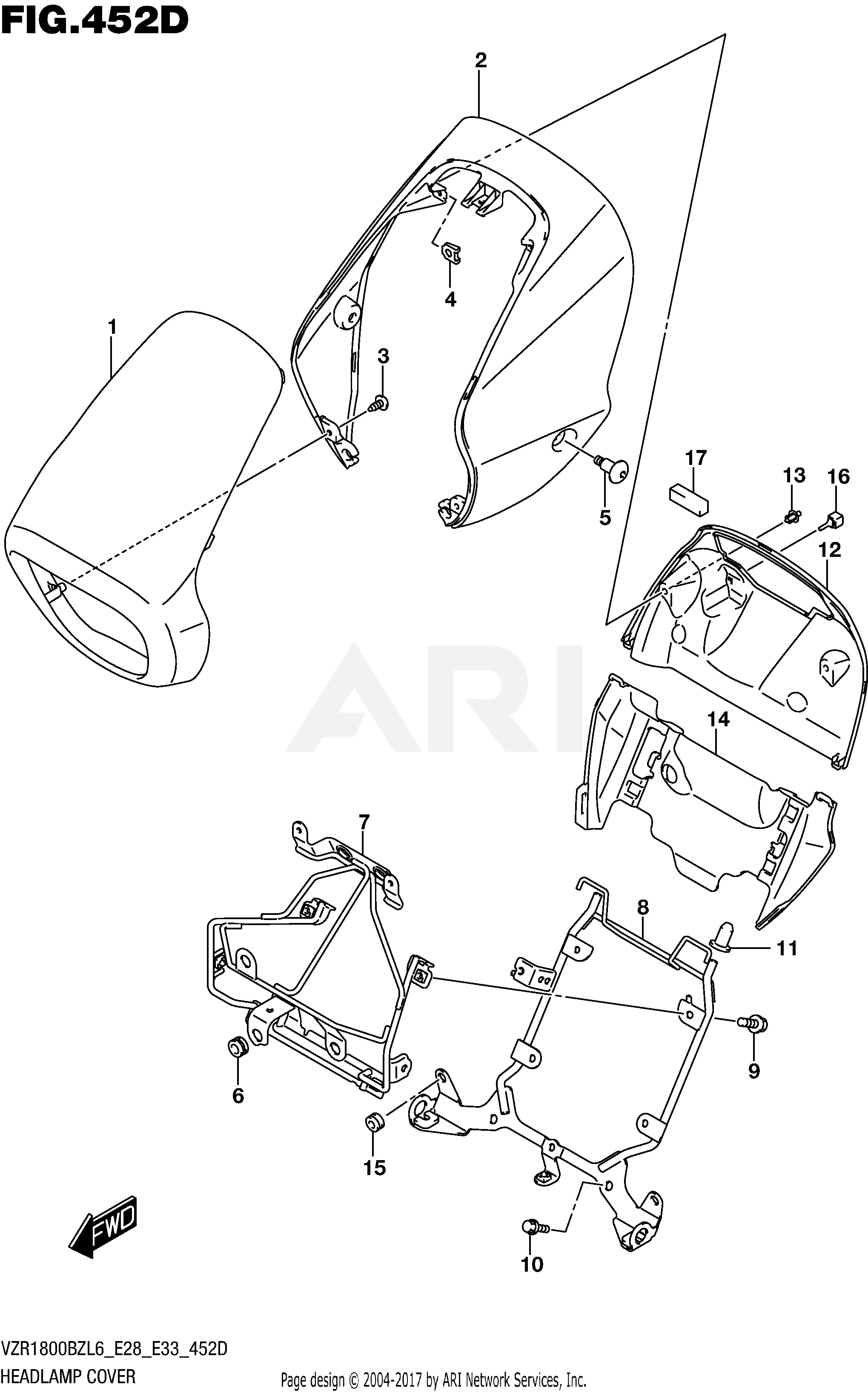 HEADLAMP COVER (FOR PGZ)  (VZR1800BZL6 E33)