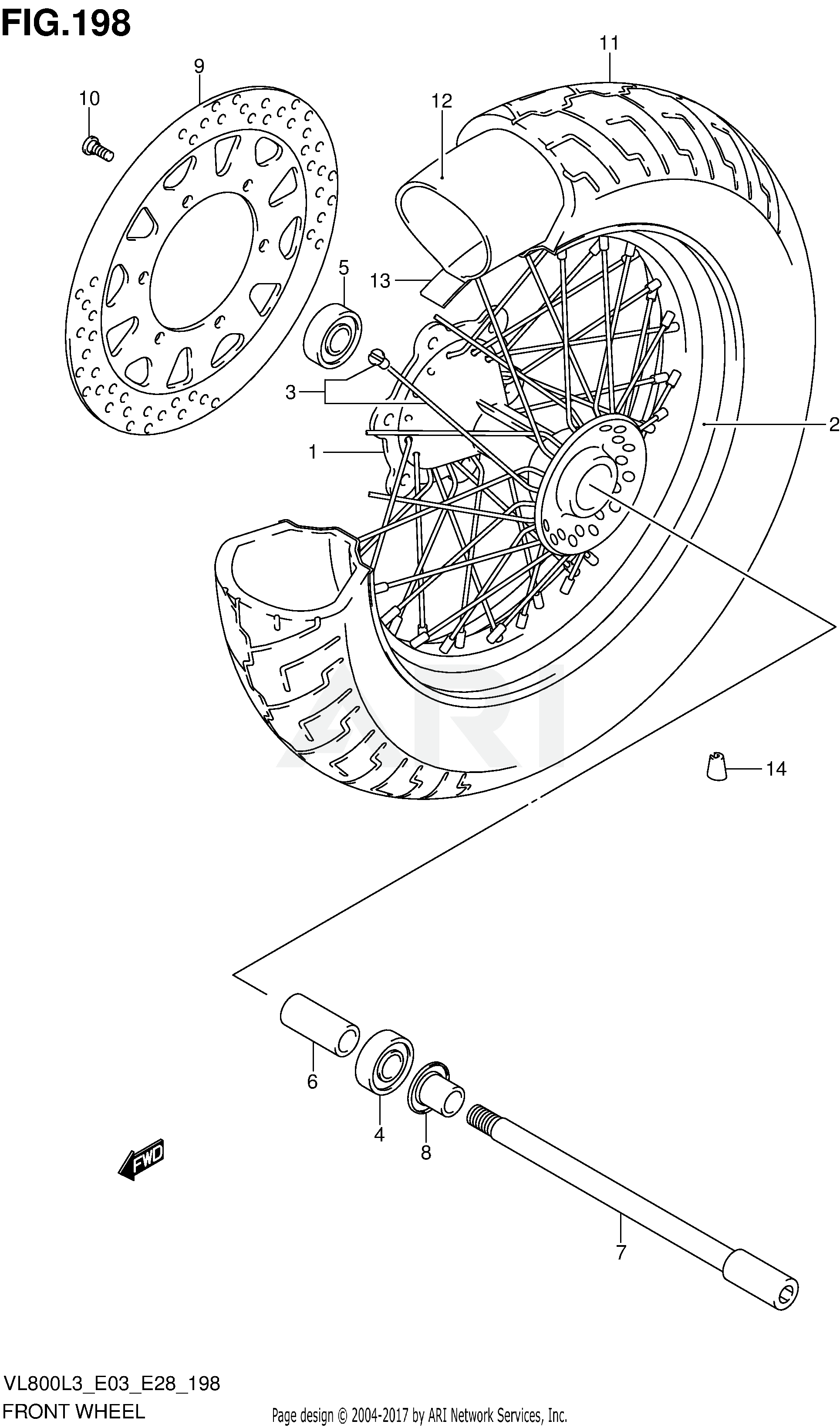 FRONT WHEEL (VL800TL3 E28)