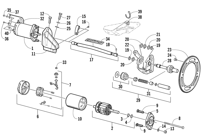 FLEX-DRIVE STARTER MOTOR ASSEMBLY (OPTIONAL)