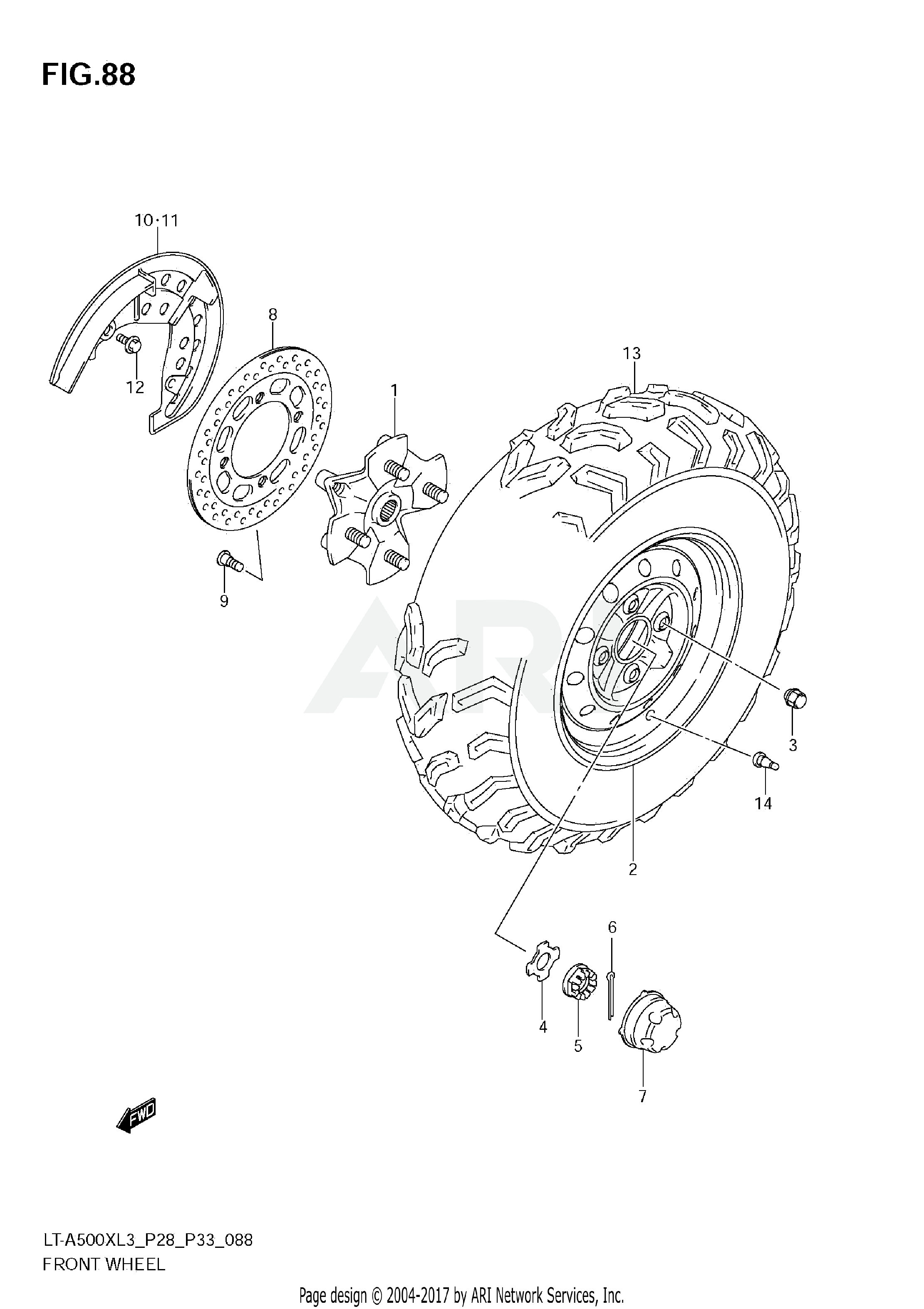 FRONT WHEEL (LT-A500XL3 E28)