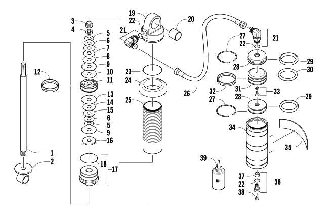 REAR SUSPENSION FRONT ARM SHOCK ABSORBER