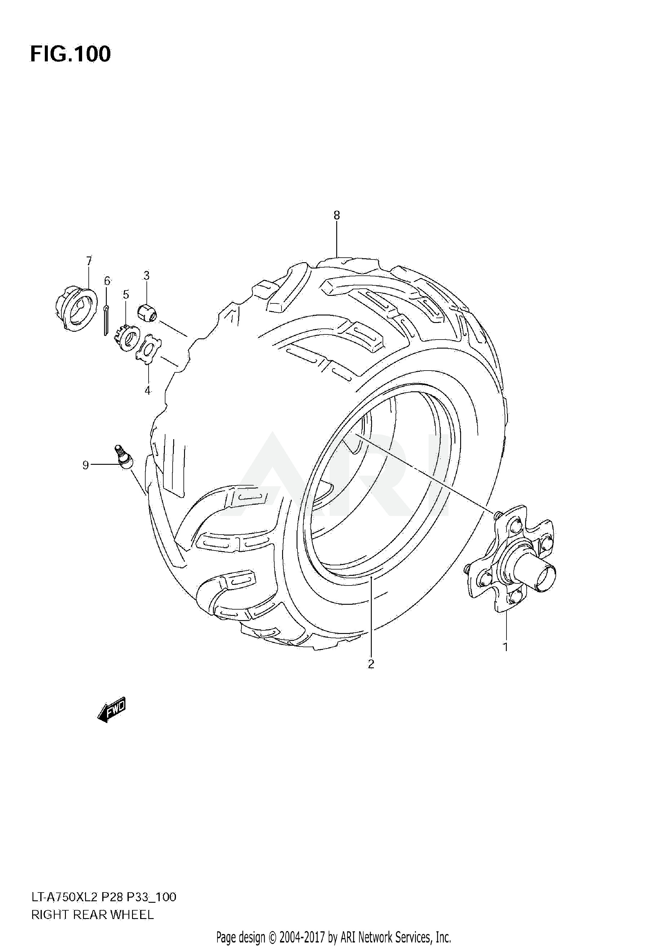 RIGHT REAR WHEEL (LT-A750X L2 E33)