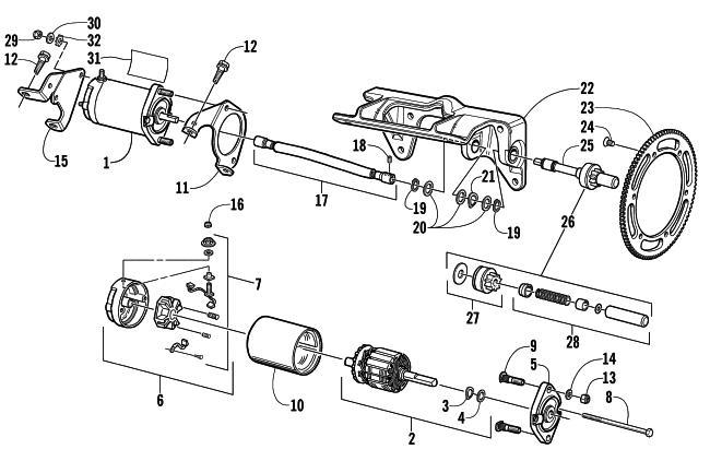 FLEX-DRIVE STARTER MOTOR ASSEMBLY