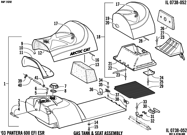 GAS TANK AND SEAT ASSEMBLY