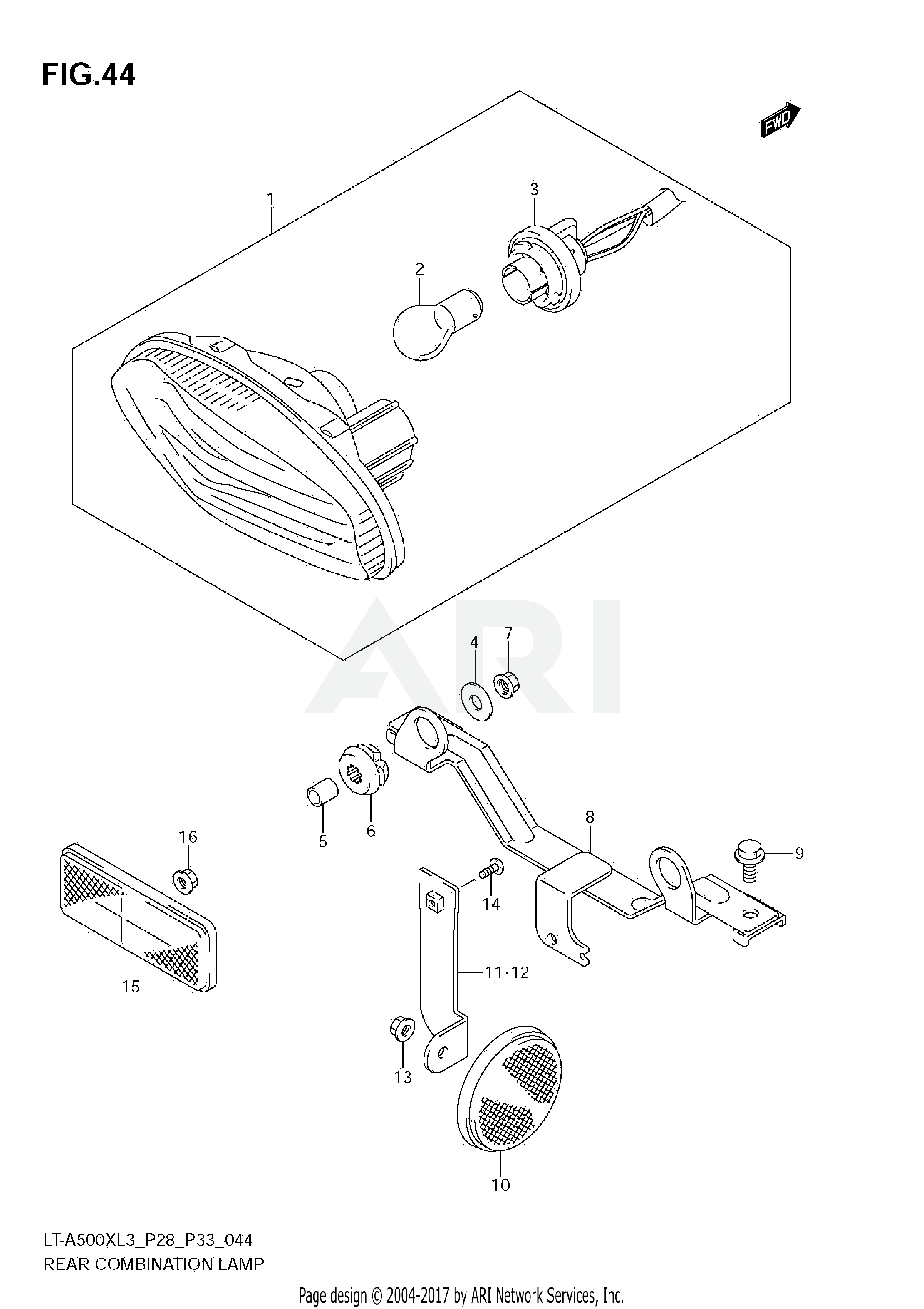 REAR COMBINATION LAMP (LT-A500XZL3 E28)