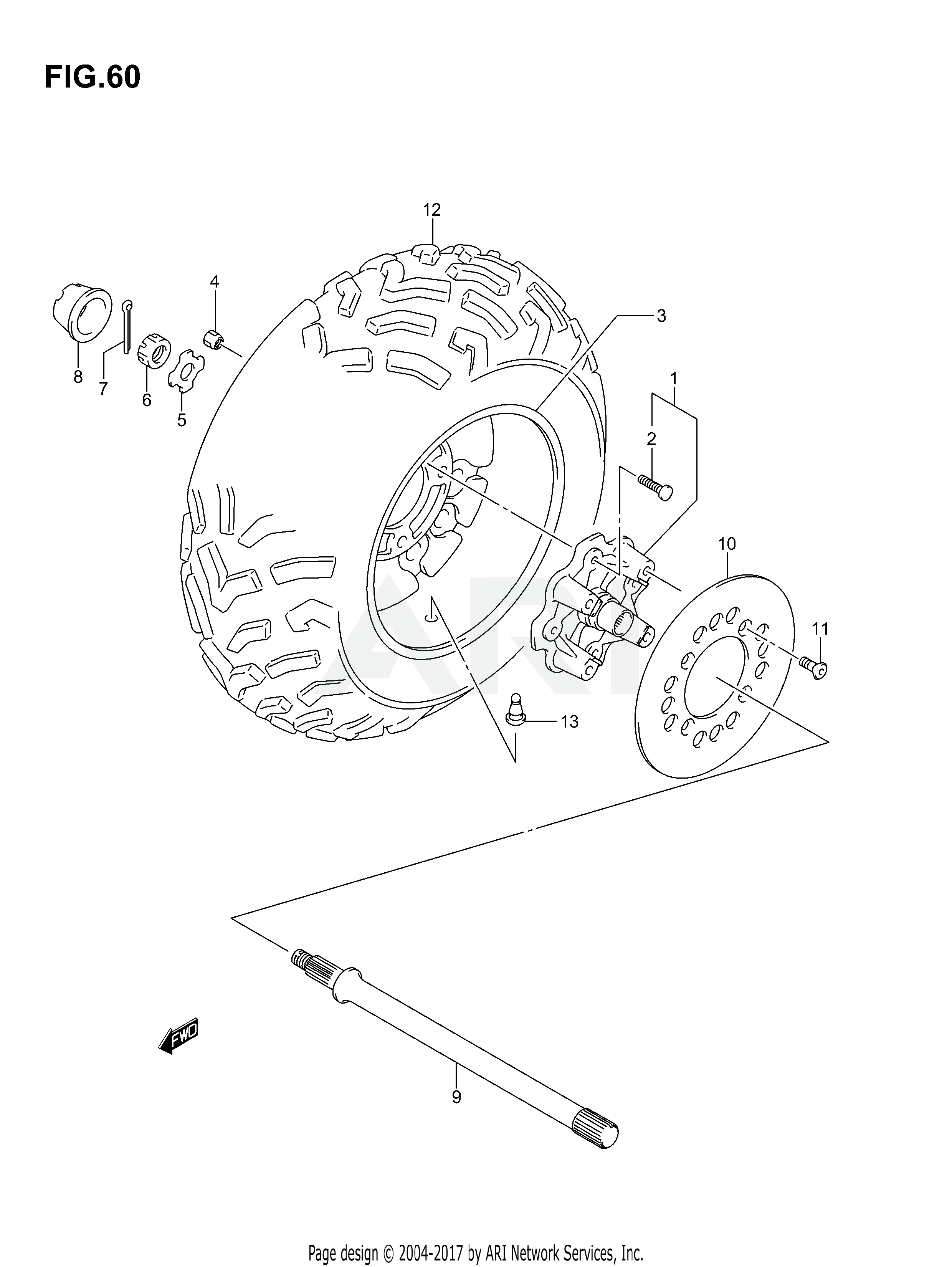 RIGHT REAR WHEEL (MODEL K4/K5)