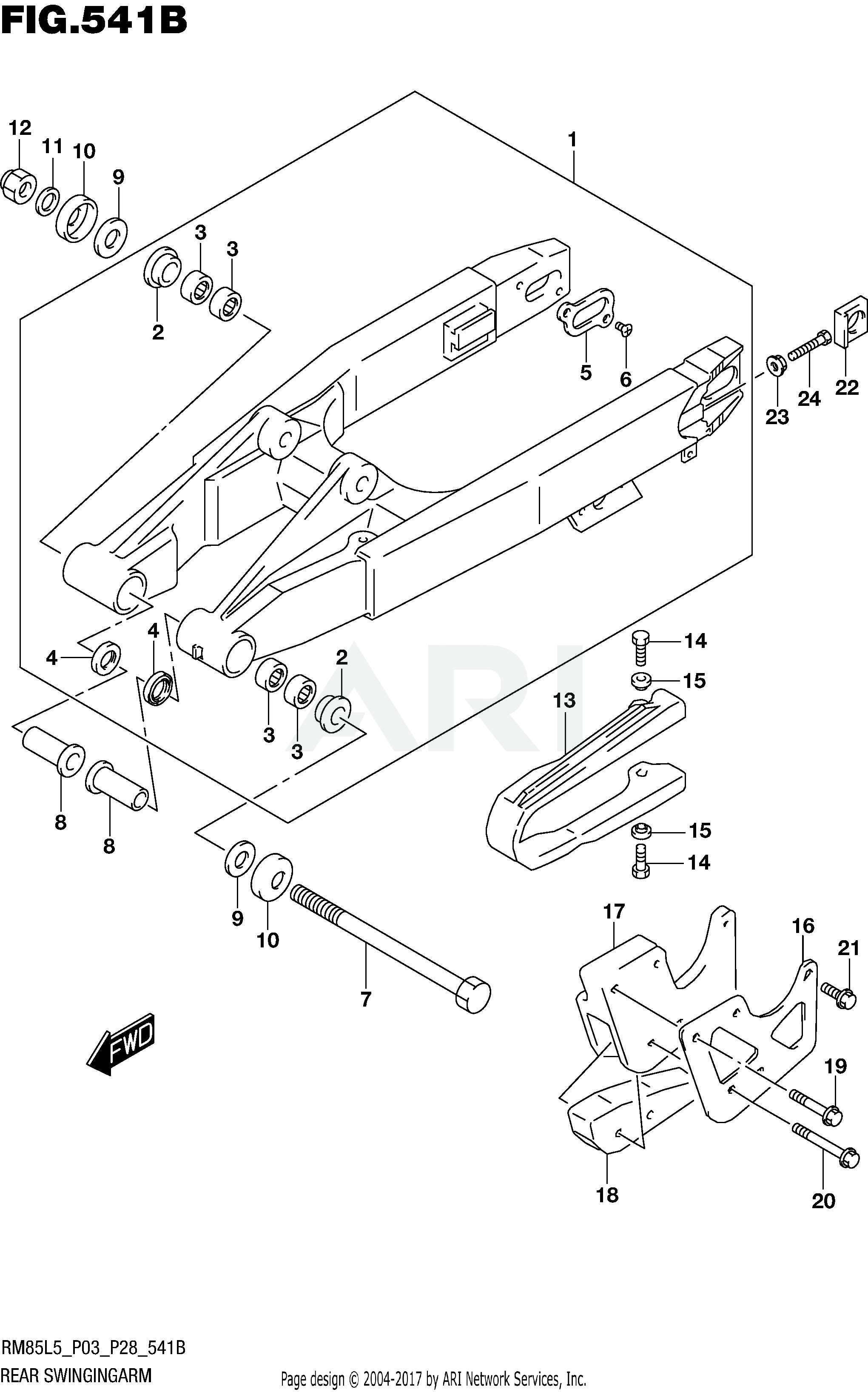 REAR SWINGINGARM (RM85L5 P28)