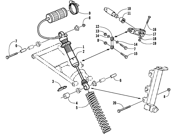 SHOCK ABSORBER AND SWAY BAR ASSEMBLY