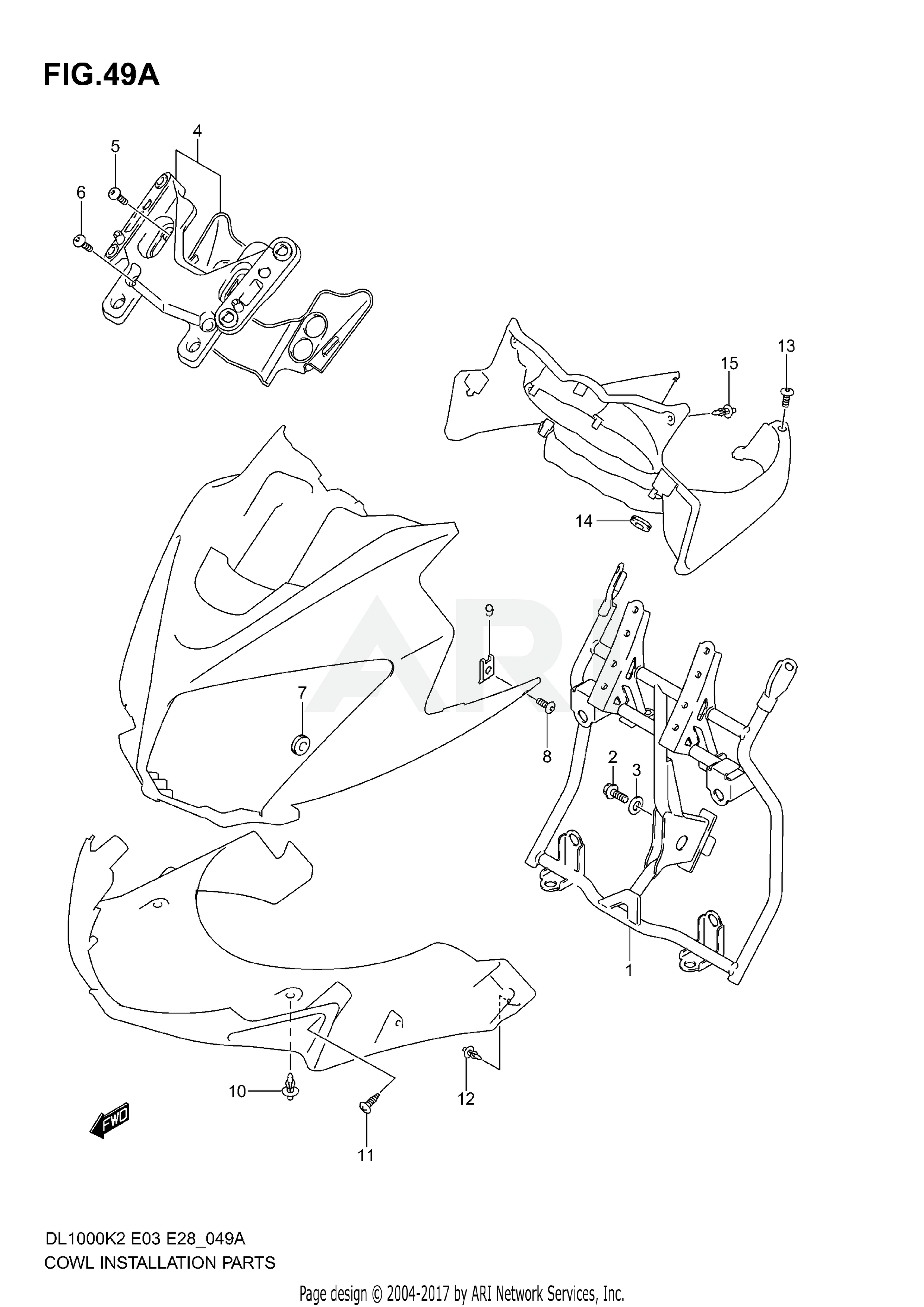 COWL BODY INSTALLATION PARTS (MODEL K4/K5/K6)