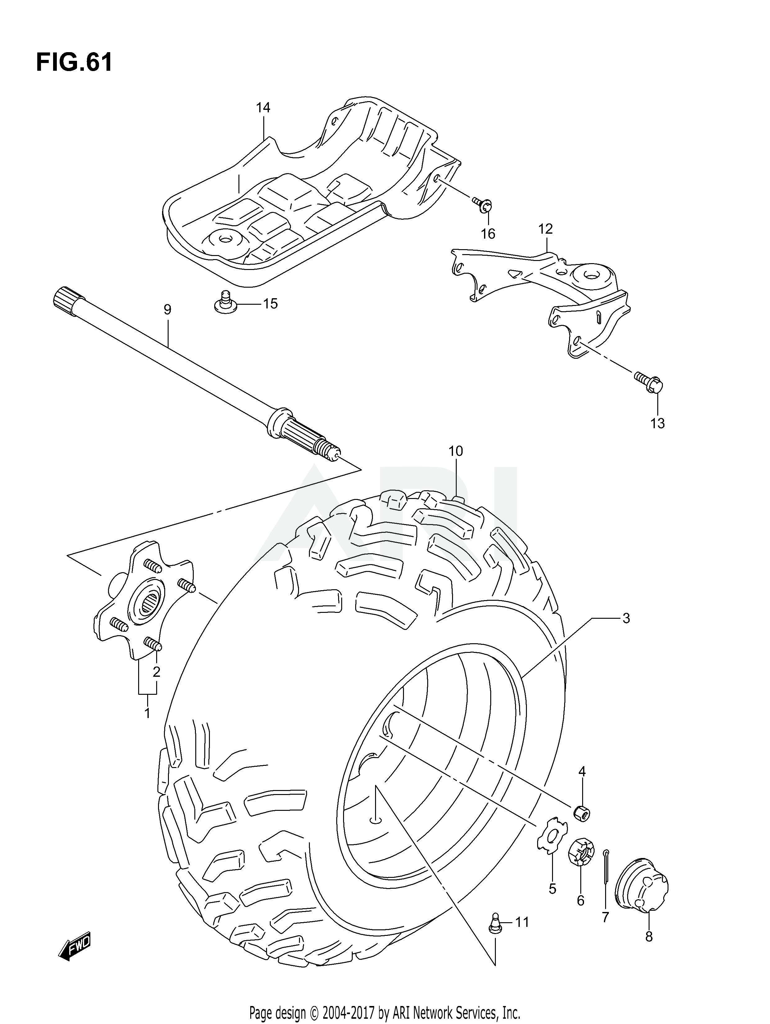 LEFT REAR WHEEL (MODEL K4/K5)