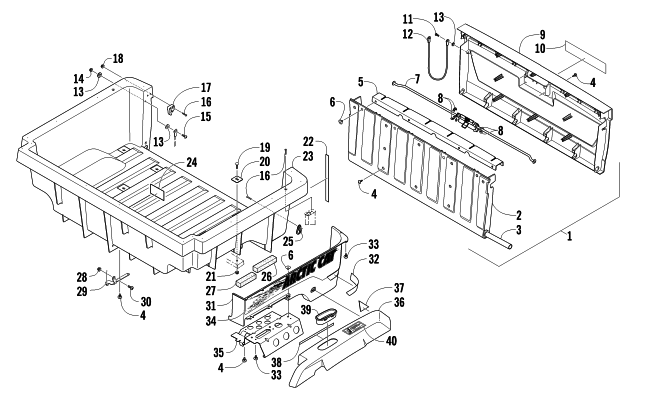 CARGO BOX AND TAILGATE ASSEMBLY