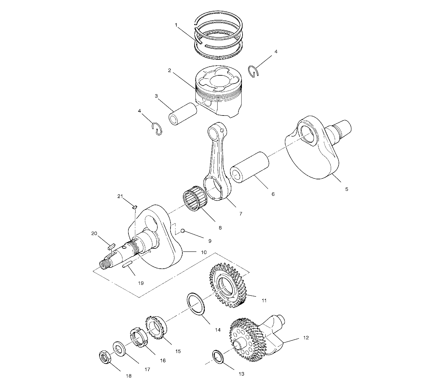 CRANKSHAFT and PISTON - A00CH50AK (4954805480D011)