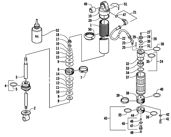 REAR SUSPENSION FRONT ARM SHOCK ABSORBER