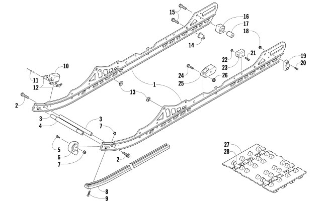 SLIDE RAILS AND TRACK ASSEMBLY