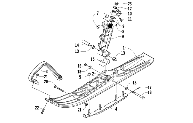 SKI AND SPINDLE ASSEMBLY