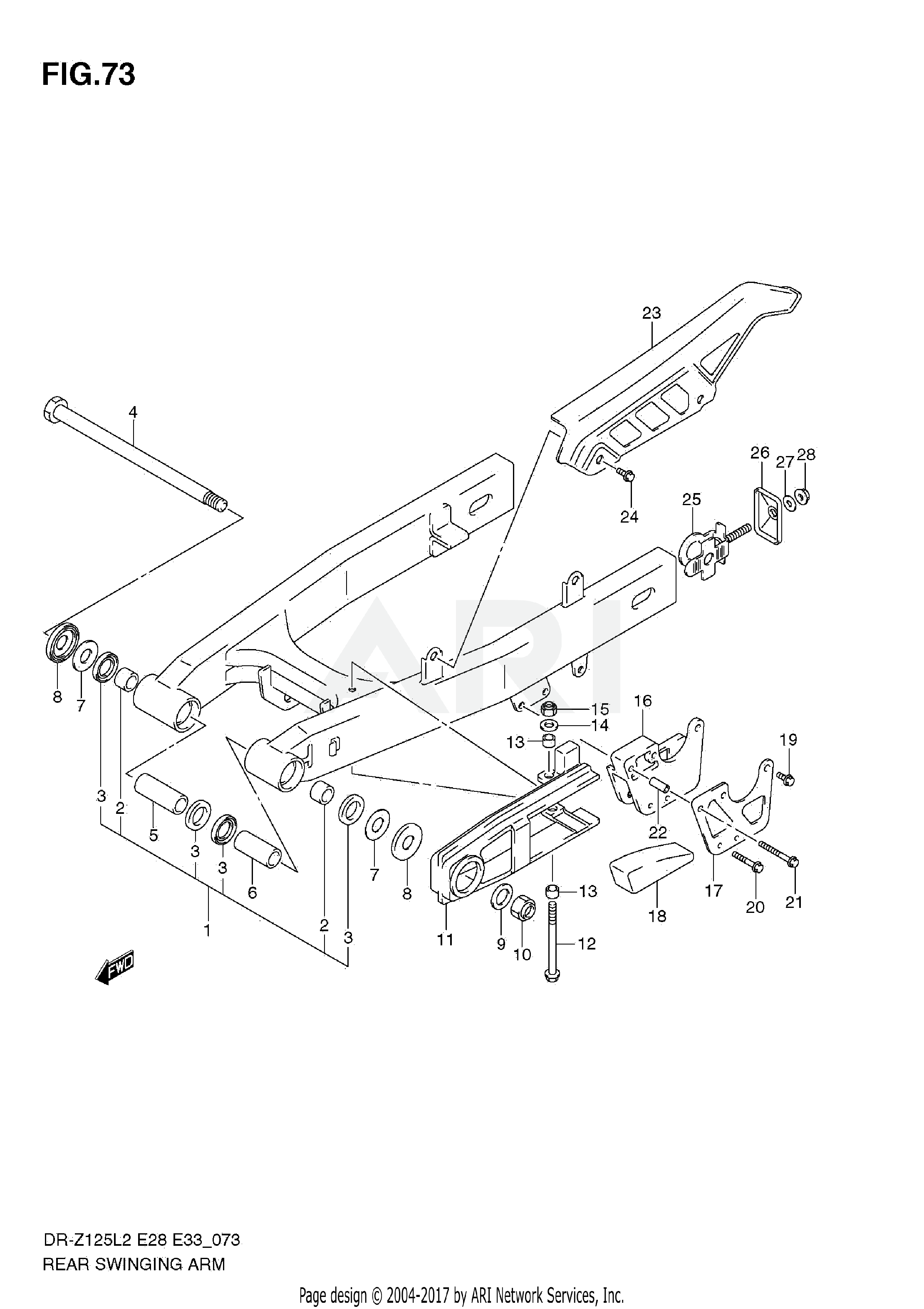 REAR SWINGING ARM (DR-Z125L E33)