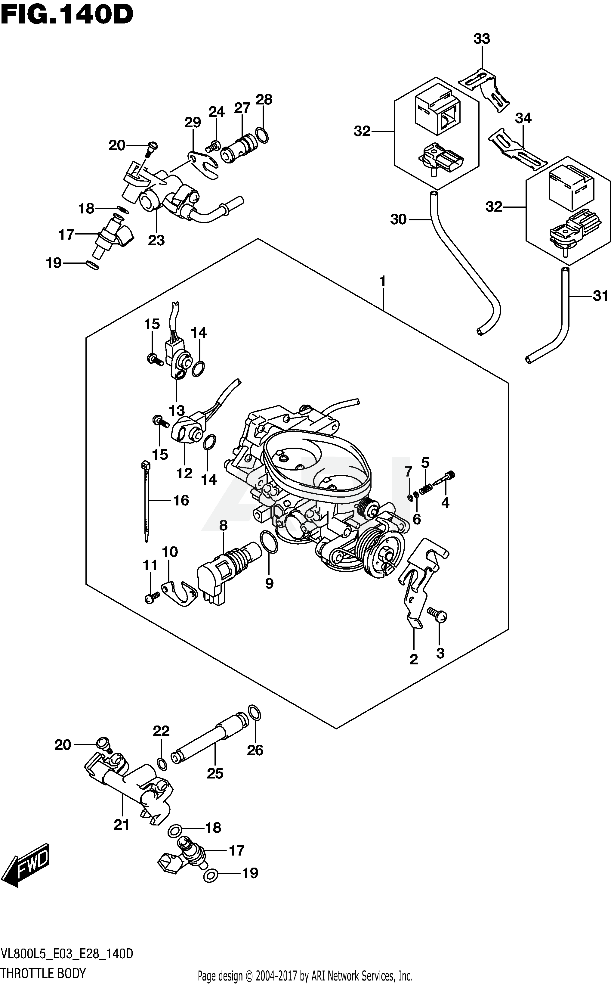 THROTTLE BODY (VL800TL5 E28)