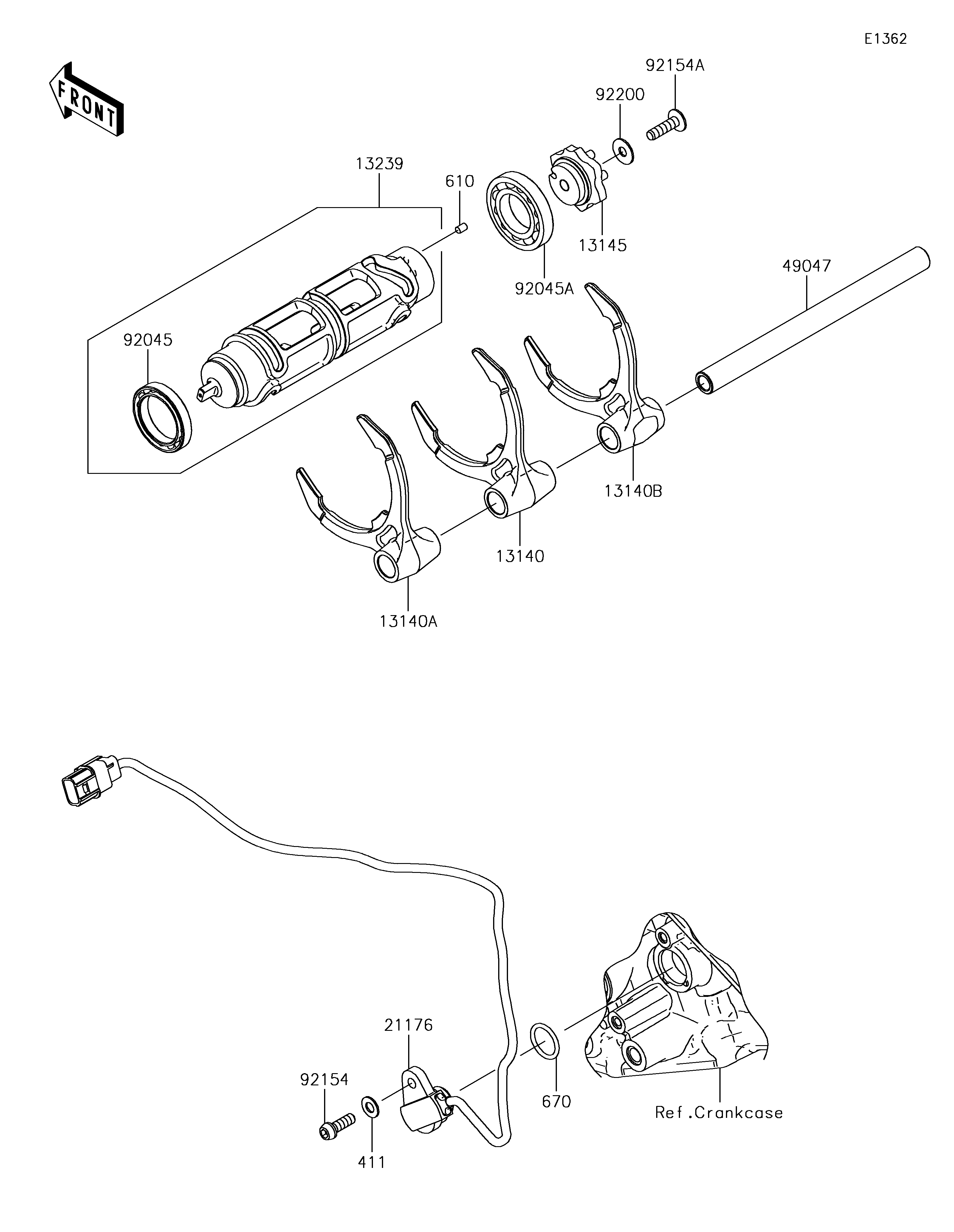 Gear Change Drum/Shift Fork(s)