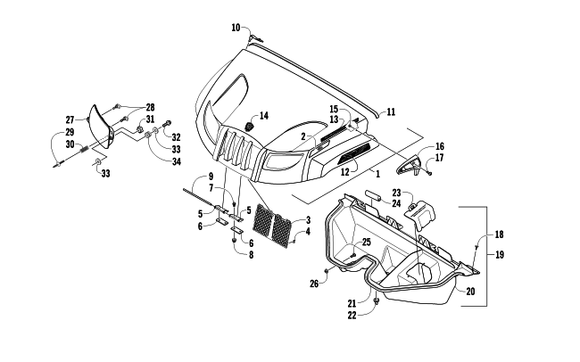 HOOD AND HEADLIGHT ASSEMBLY