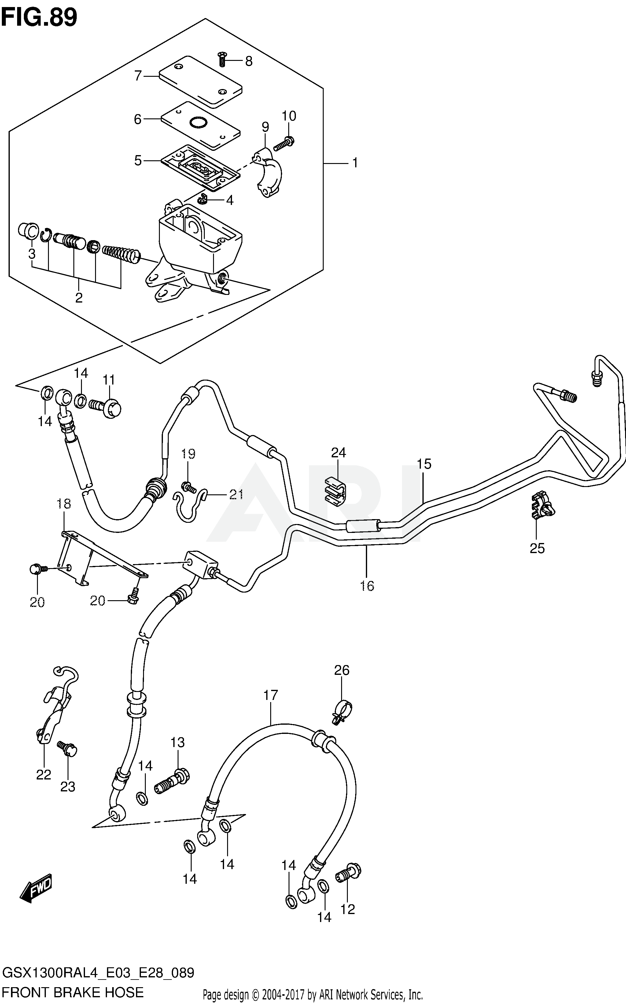 FRONT BRAKE HOSE (GSX1300RAL4 E28)