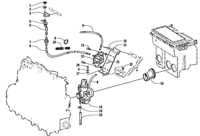 CARBURETOR AND FUEL PUMP ASSEMBLY