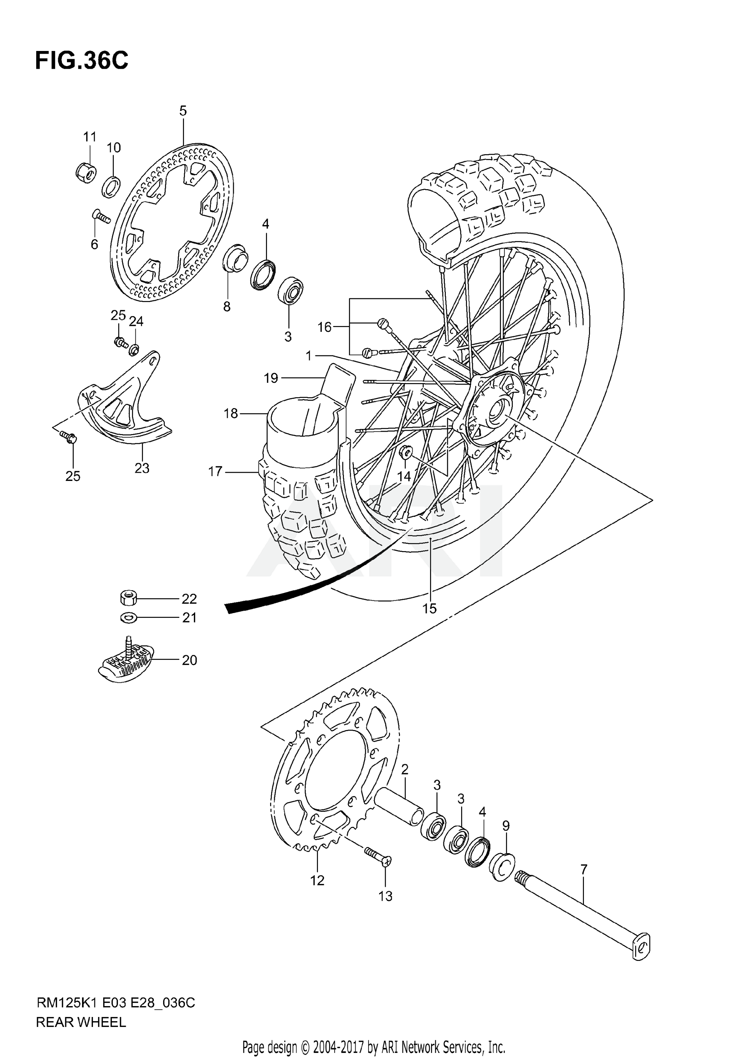 REAR WHEEL (MODEL K5)