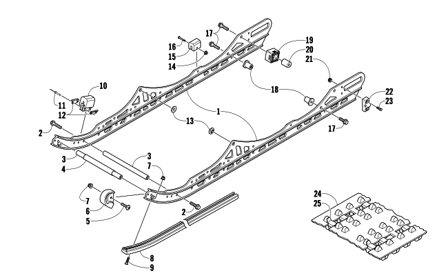 SLIDE RAIL AND TRACK ASSEMBLY