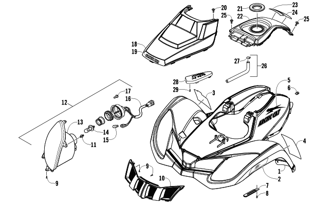 FRONT BODY AND HEADLIGHT ASSEMBLY