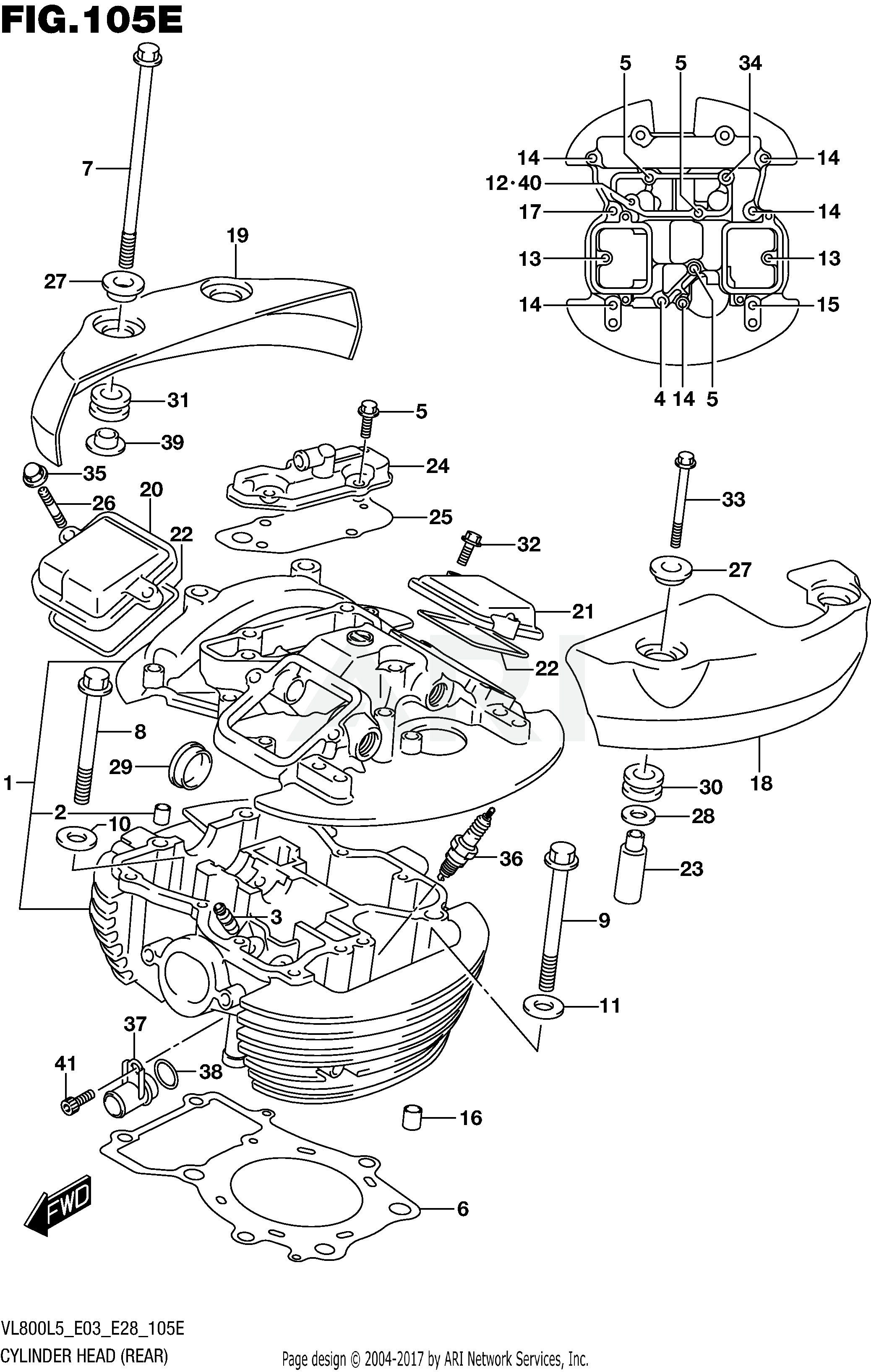 CYLINDER HEAD (REAR) (VL800TL5 E33)