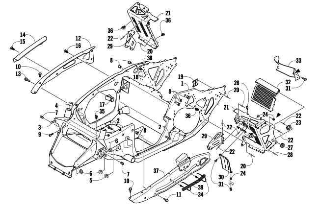 FRONT FRAME AND FOOTREST ASSEMBLY