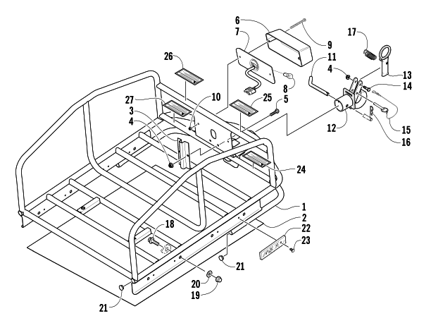 RACK, HITCH, AND TAILLIGHT ASSEMBLIES