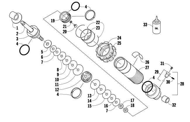 REAR SUSPENSION FRONT ARM SHOCK ABSORBER