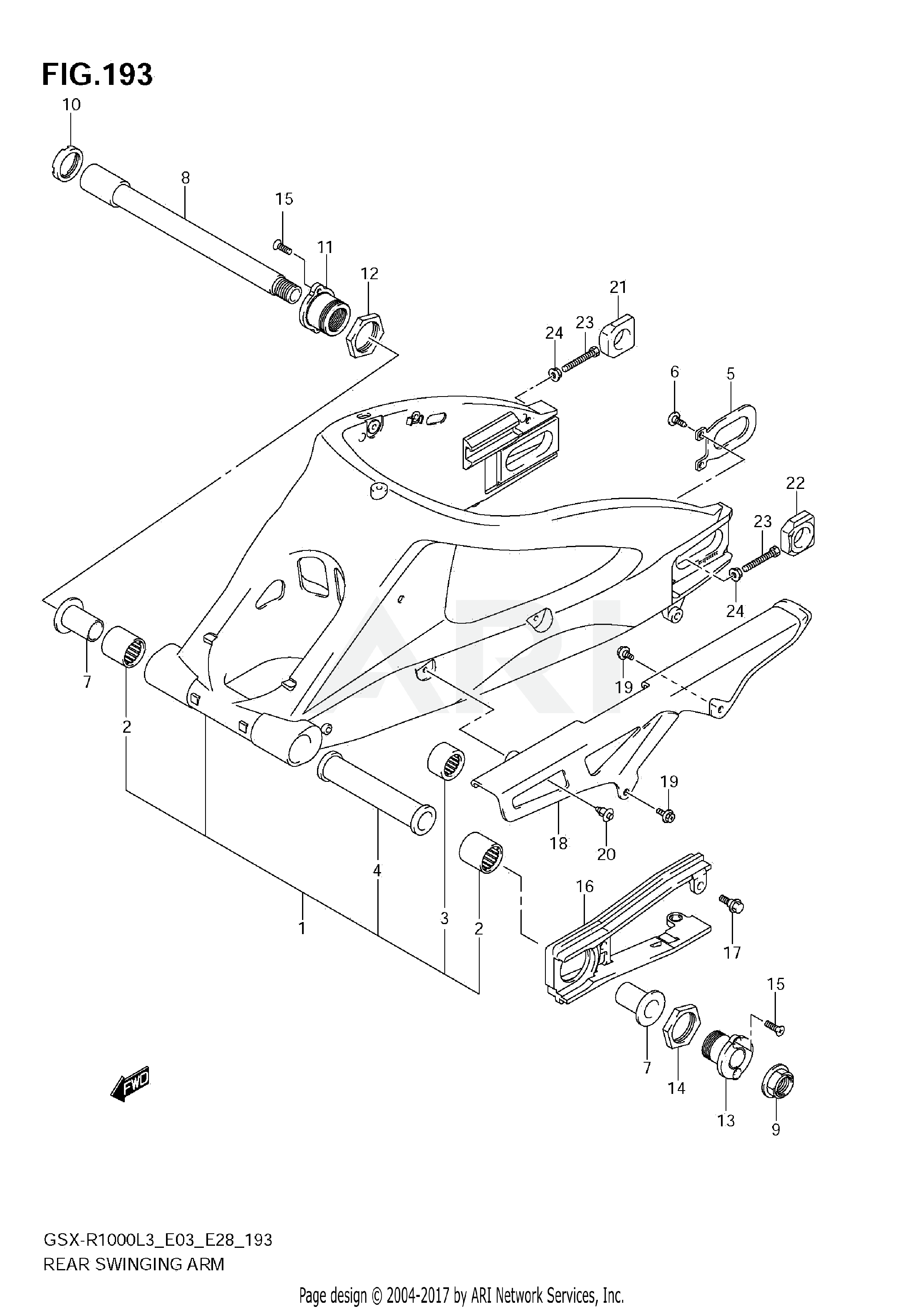 REAR SWINGING ARM (GSX-R1000L3 E28)