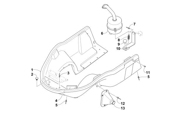 BELLY PAN AND EXHAUST ASSEMBLIES