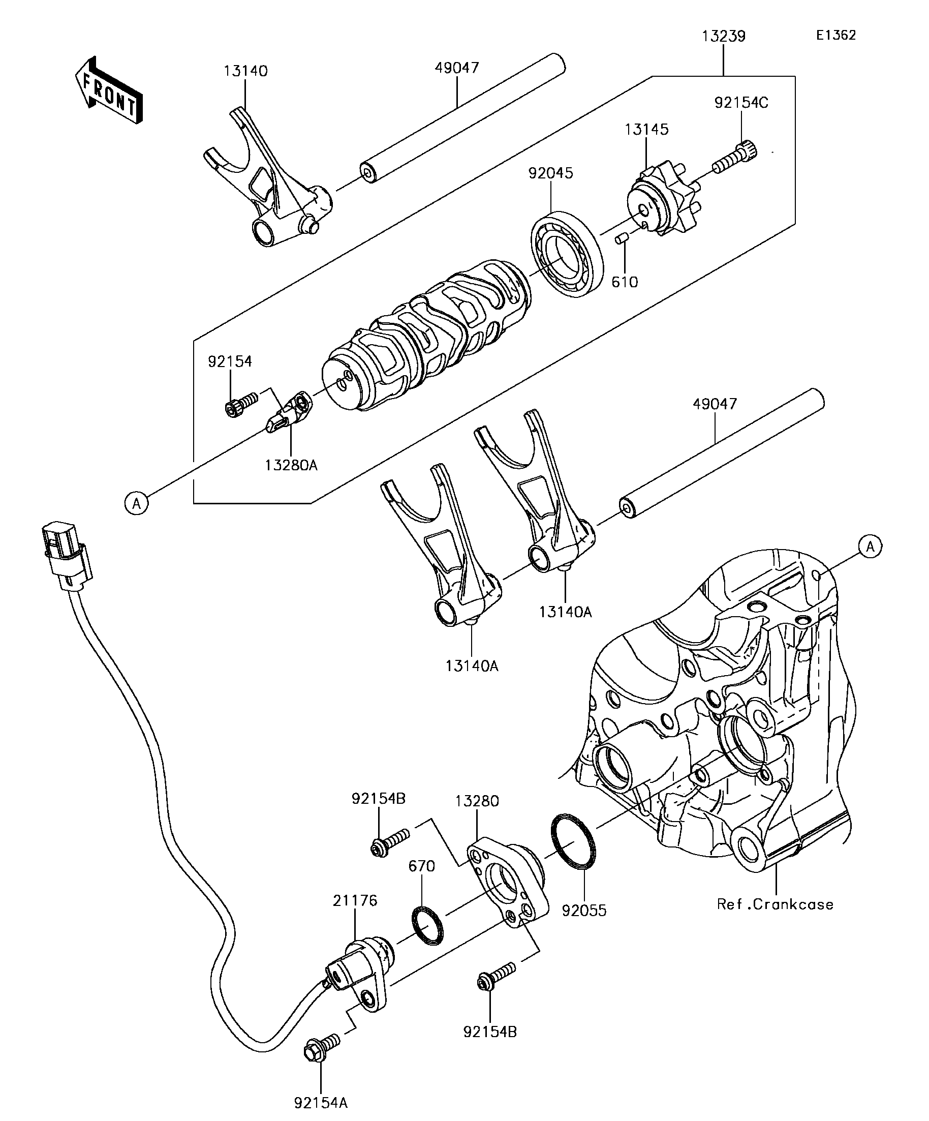 Gear Change Drum/Shift Fork(s)