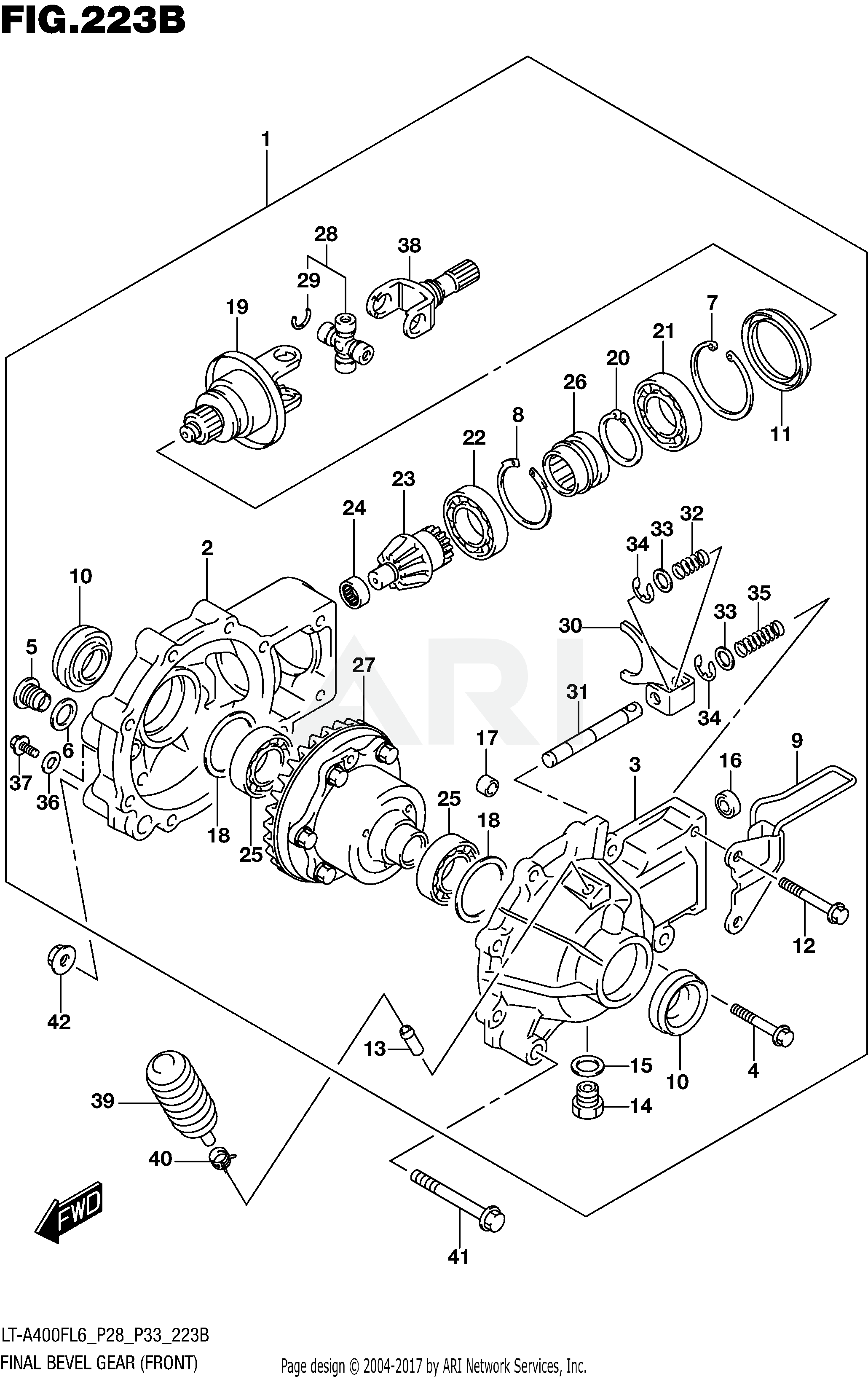 FINAL BEVEL GEAR (FRONT) (LT-A400FL6 P33)