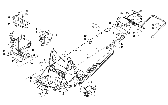 CHASSIS, REAR BUMPER, AND SNOWFLAP ASSEMBLY