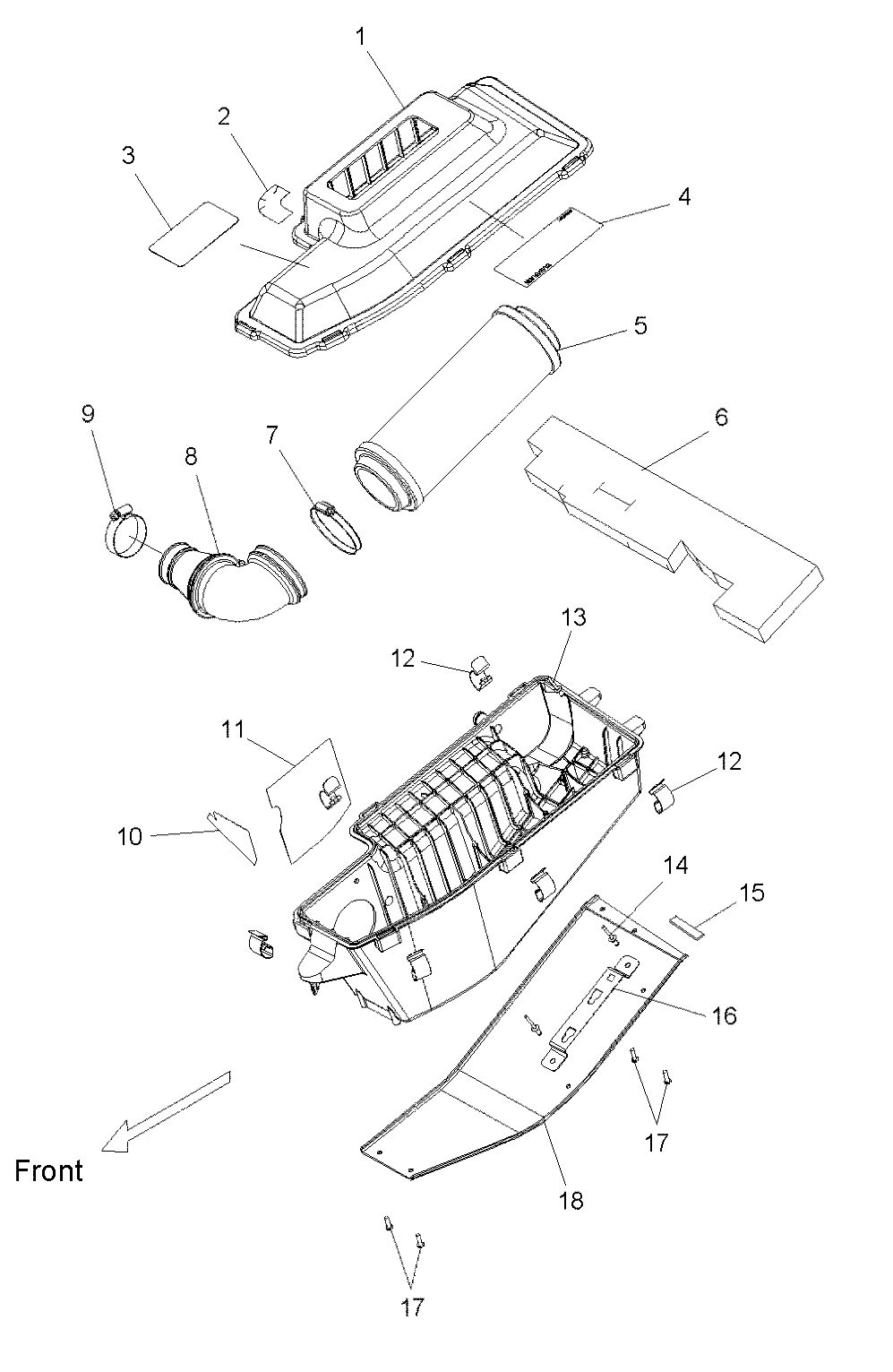 ENGINE, AIR INTAKE SYSTEM - S12PT7FSL (49SNOWAIR09FSTTRG)