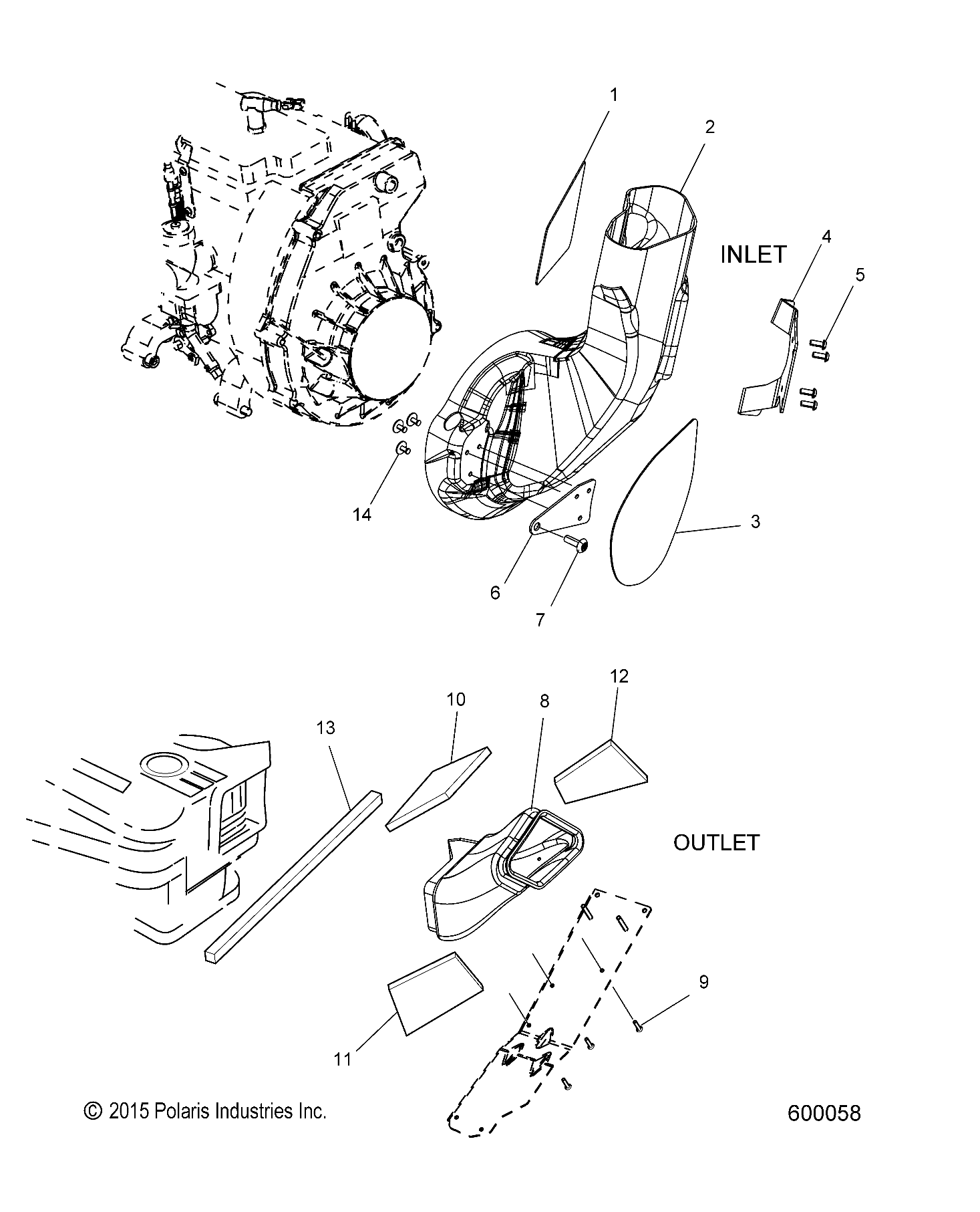 ENGINE, AIR INLET and OUTLET DUCTS - S20CED5BSL/BSU ALL OPTIONS (600058)