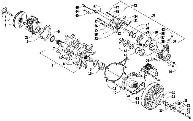 DRIVE TRAIN SHAFT AND BRAKE ASSEMBLIES