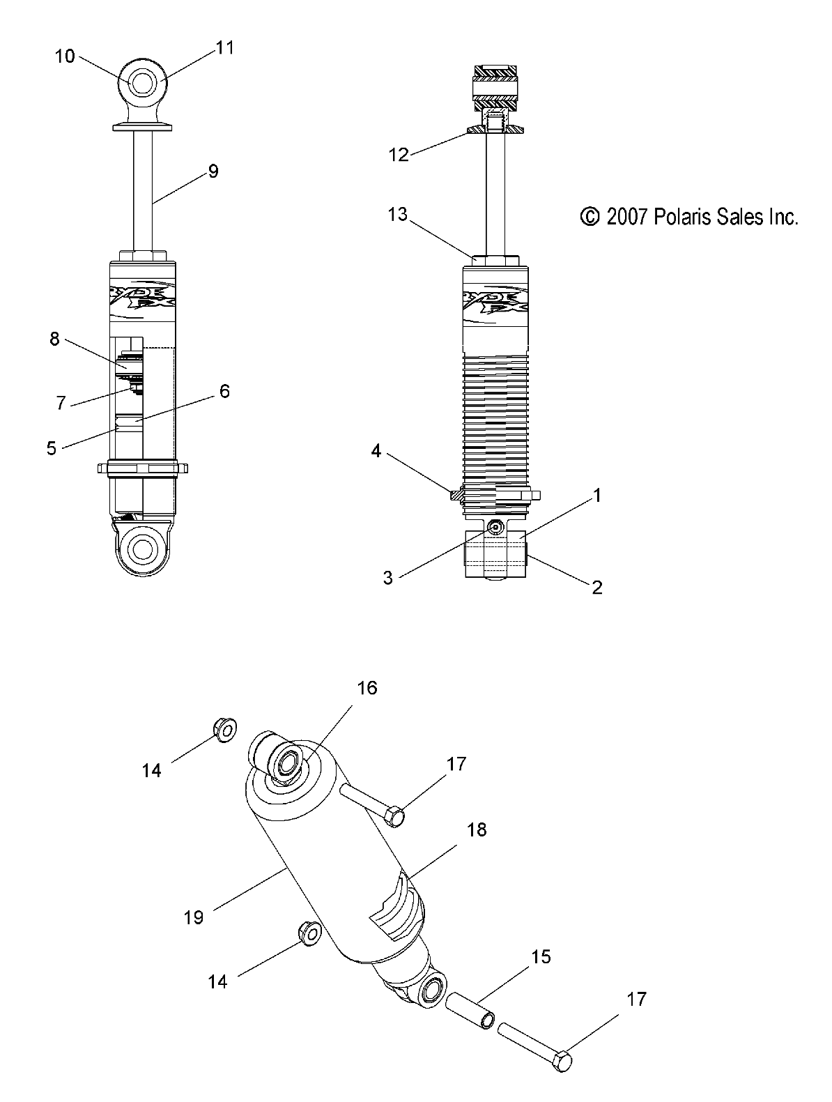 SUSPENSION, SHOCK, FRONT TRACK (7043437) - S13PU7ESL/EEL (49SNOWSHOCKFRONT7043437)