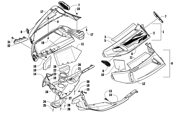 SKID PLATE AND SIDE PANEL ASSEMBLY