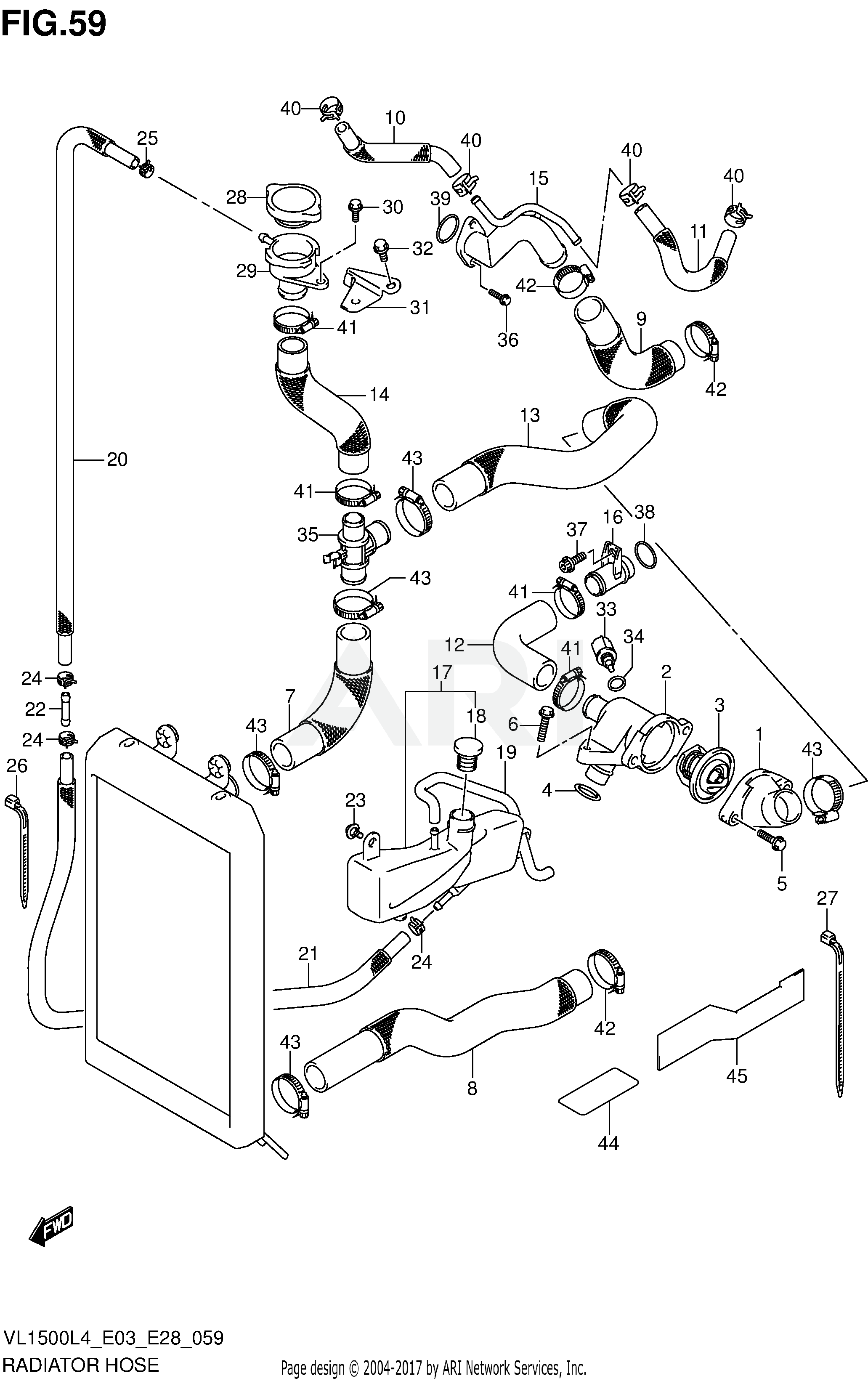 RADIATOR HOSE (VL1500L4 E28)