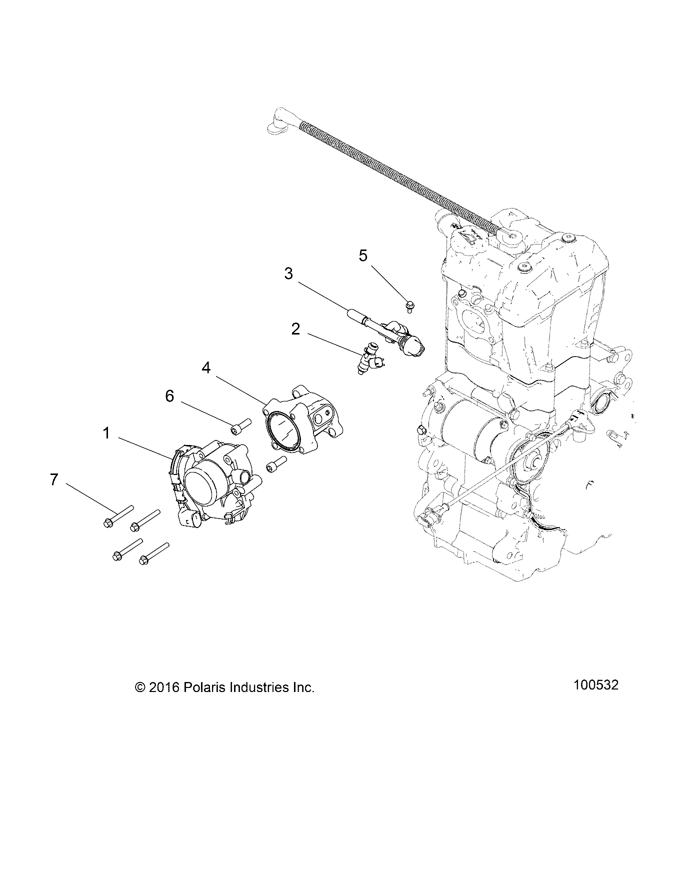 ENGINE, THROTTLE BODY and FUEL RAIL - A18DAA57F5 (100532)