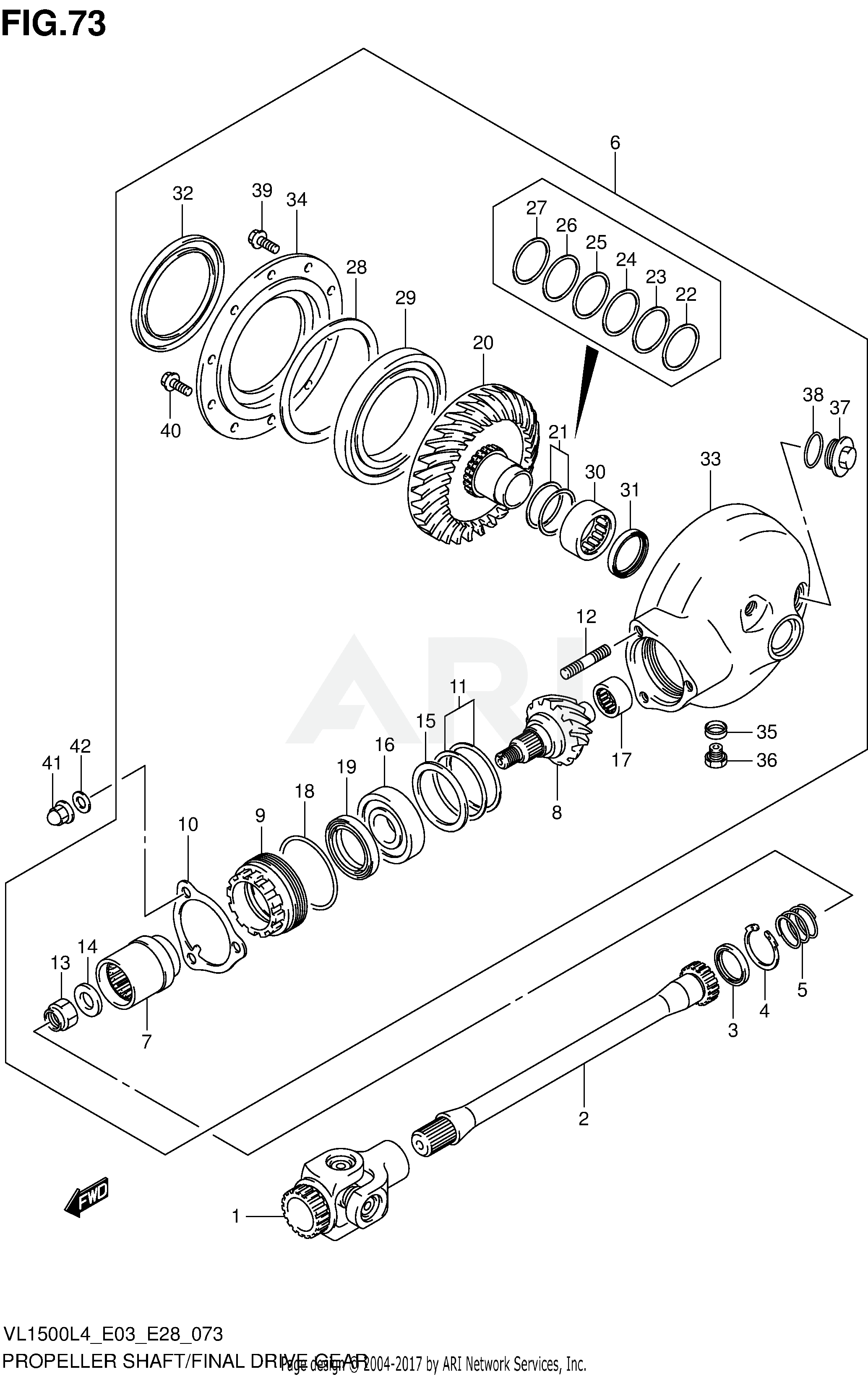 PROPELLER SHAFT/FINAL DRIVE GEAR (VL1500BL4 E28)